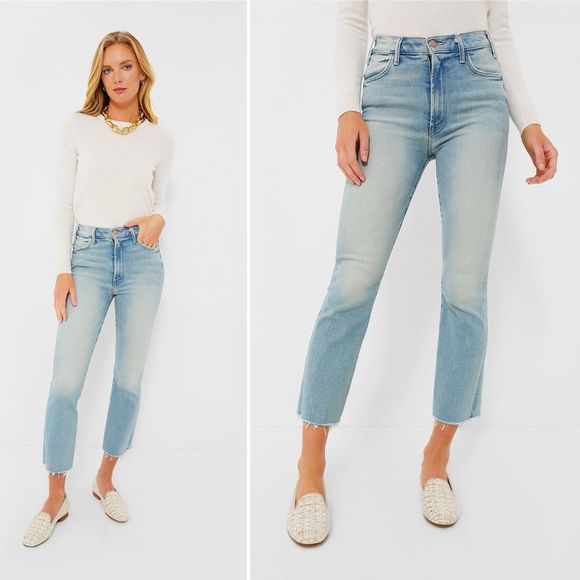 Mother Denim Au Revoir The Hustler Ankle Fray Flare Jeans Size 26 - Picture 3 of 15